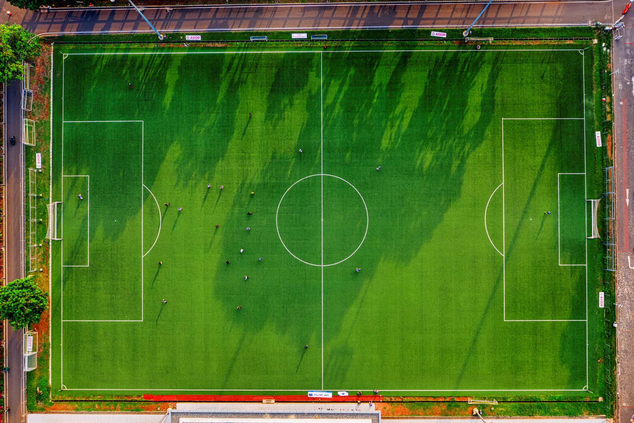 Bird's Eye View Of A Soccer Field